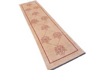 Tapis Afghan Chobi Ziegler 301x71 noué main 70x300 tapis de passage beige oriental 2