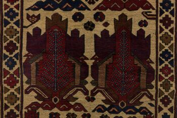Tapis Afghan Gol Barjasta 185x116 tissé main 120x190 motif fleur multicolore 5