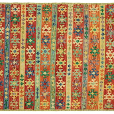 Afghan Maimana Kilim Colorful 248x182 Hand-Woven Carpet 180x250 Handcraft Orient Room