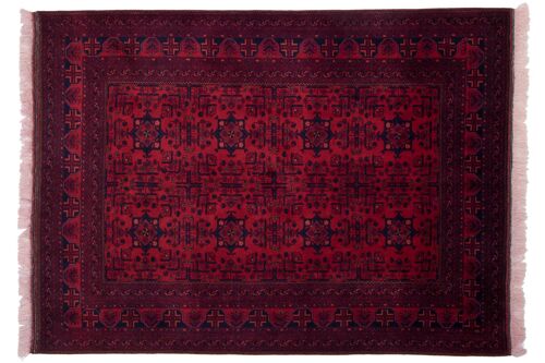 Afghan Belgique Khal Mohammadi 198x150 Handgeknüpft Teppich 150x200 Rot Geometrisch
