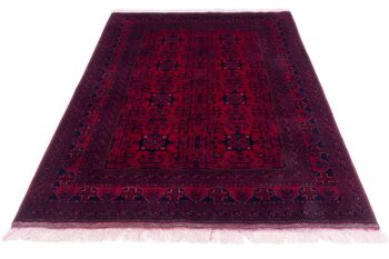 Tapis Afghan Belgique Khal Mohammadi 198x150 noué main 150x200 rouge géométrique 2