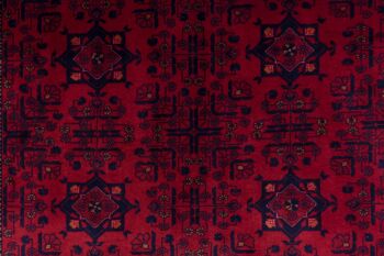 Tapis Afghan Belgique Khal Mohammadi 198x150 noué main 150x200 rouge géométrique 5