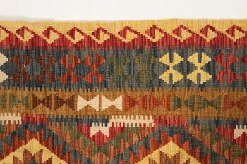 Afghan Maimana Kilim Colorful 190x152 Tapis tissé à la main 150x190 Beige Motif Géométrique 4