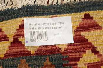 Afghan Maimana Kilim Colorful 190x152 Tapis tissé à la main 150x190 Beige Motif Géométrique 5