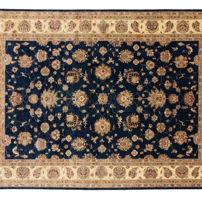 Afghan Chobi Ziegler 348x245 alfombra anudada a mano 250x350 patrón de flor azul pelo corto