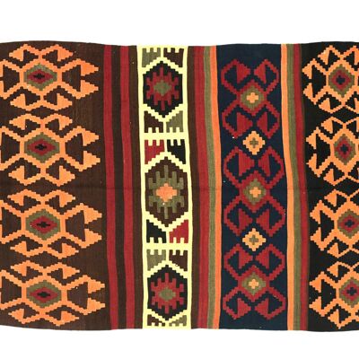 Tappeto persiano kilim 160x120 tessuto a mano 120x160 motivo geometrico beige lavoro manuale