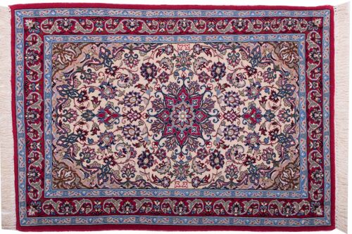 Perser Isfahan 101x71 Handgeknüpft Teppich 70x100 Mehrfarbig Orientalisch Kurzflor