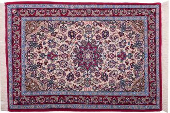 Tapis persan Ispahan 101x71 noué main 70x100 multicolore, oriental, poils courts 1