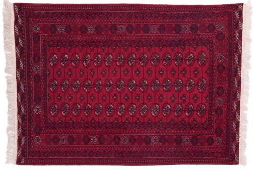 Afghan Mauri 174x124 Handgeknüpft Teppich 120x170 Rot Geometrisch Muster Kurzflor