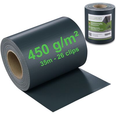 Workinghouse PVC fence privacy protection strips COMPACT (450 g / m², 35 m long) - anthracite