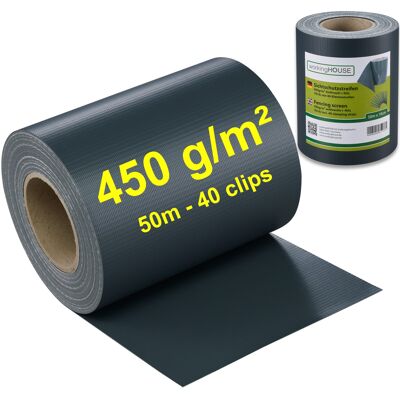 Workinghouse PVC privacy protection strips COMPACT (450 g / m², 50 m long) - anthracite