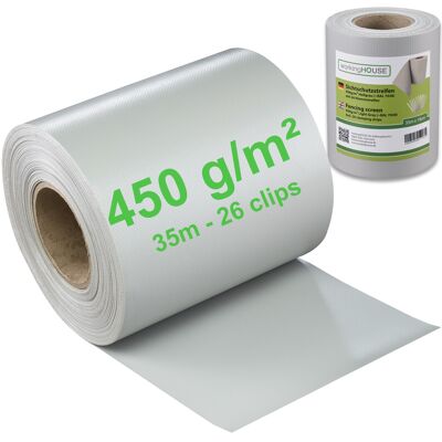 Workinghouse PVC privacy strips COMPACT (450 g / m², 35 m long) - light gray