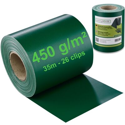 Workinghouse PVC privacy screen COMPACT (450 g / m², 35 m long) - moss green