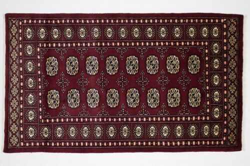 Pakistan Silk Touch 154x91 Handgeknüpft Teppich 90x150 Rot Orientalisch Kurzflor Orient