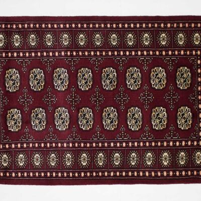 Tapis Pakistan Silk Touch 154x91 noué main 90x150 rouge oriental poil court orient