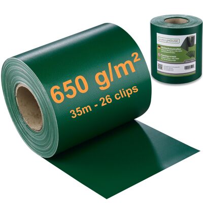 Workinghouse PVC privacy strips PREMIUM (650 g / m², 35 m long) - moss green