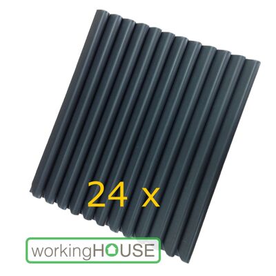 Workinghouse clamping strips for PVC privacy strips (24 pieces) - anthracite