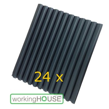 Bandes de serrage Workinghouse pour bandes d'intimité en PVC (24 pièces) - anthracite 1