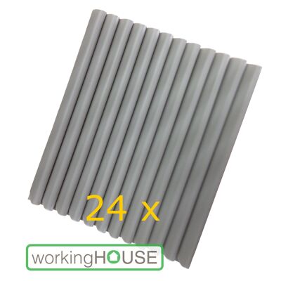 Workinghouse clamping strips for PVC privacy strips (24 pieces) - light gray