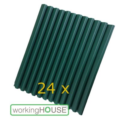 Workinghouse clamping strips for PVC privacy strips (24 pieces) - moss green