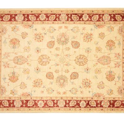 Afghan Chobi Ziegler 220x147 hand-knotted carpet 150x220 beige, oriental, short pile
