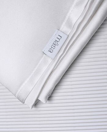 Ensemble de taies d'oreiller en satin de soie blanc - 2x Standard NL 60 x 70cm 3