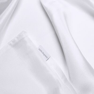 Ensemble de taies d'oreiller en satin de soie blanc - 2x Standard 50x70cm
