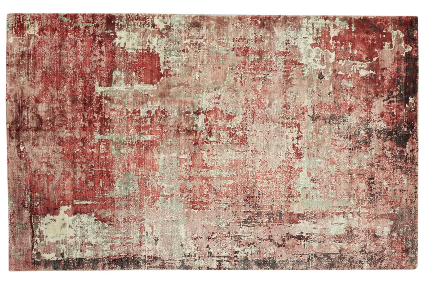 Handloom Vintage 230x160 Tappeto tessuto a mano 160x230 Rosso Astratto Lavoro manuale Orient