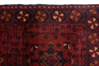 Tapis Afghan Khal Mohammadi 118x75 noué main 80x120 motif géométrique marron 5