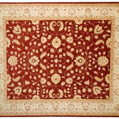 Afghan Chobi Ziegler 301x250 hand-knotted carpet 250x300 red oriental short pile