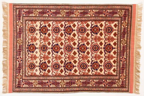 Afghan Mauri Kabul 151x113 Handgeknüpft Teppich 110x150 Orange Geometrisch Muster
