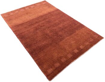 Tapis Loribaft Silk Touch 203x138 noué main 140x200 poil court oriental marron 3