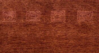 Tapis Loribaft Silk Touch 203x138 noué main 140x200 poil court oriental marron 5