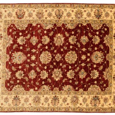 Afghan Chobi Ziegler 208x152 hand-knotted carpet 150x210 red flower pattern low pile