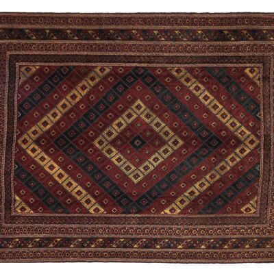 Afghan Gol Barjasta Sumakh 274x216 Hand-Knotted Carpet 220x270 Red Geometric