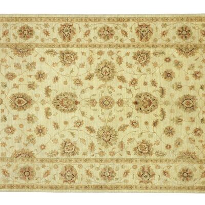 Afghan Chobi Ziegler 237x168 hand-knotted carpet 170x240 beige floral short pile Orient