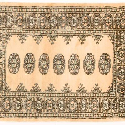 Pakistan Bukhara 122x78 tappeto annodato a mano 80x120 beige motivo geometrico pelo corto