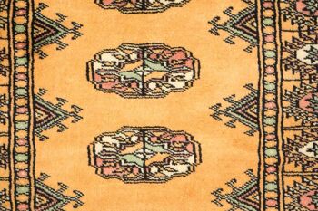 Tapis Pakistan Boukhara 95x66 noué main 70x100 beige motif géométrique, poils ras 3