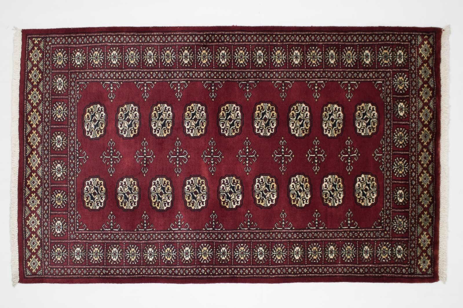 Pakistan Silk Touch 157x96 Tappeto annodato a mano 100x160 Motivo geometrico marrone