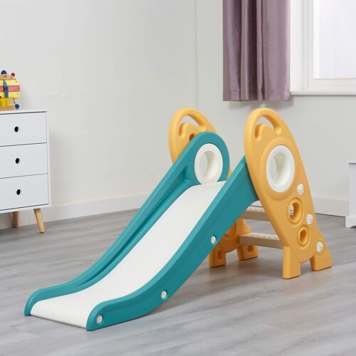 Folding Kids Rocket Slide Green and Gold