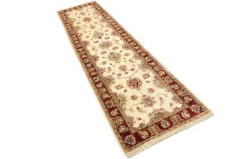 Tapis Afghan Chobi Ziegler 304x84 noué main 80x300 tapis de passage beige motif fleur 3