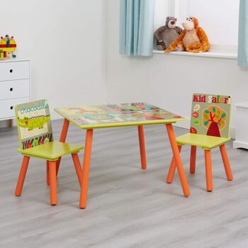 Ensemble table et chaises carrées Kid Safari 1