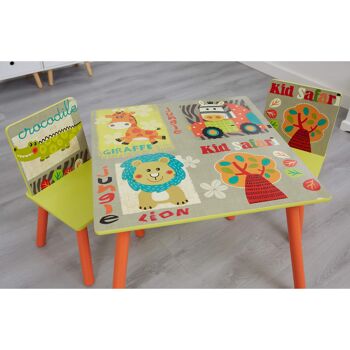 Ensemble table et chaises carrées Kid Safari 3