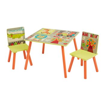 Ensemble table et chaises carrées Kid Safari 4