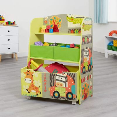 Unité de rangement Kid Safari avec coffre à jouets roulant