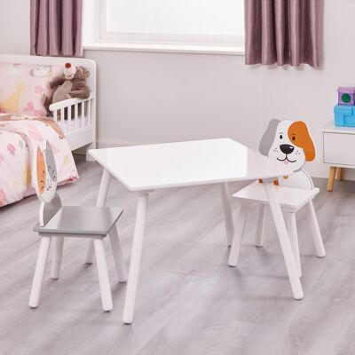 Kids Cat and Dog Table and Chairs Set