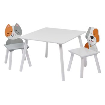 Ensemble de table et de chaises pour chat et chien pour enfants 5