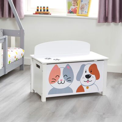 Caja de juguetes de madera para perros y gatos para niños