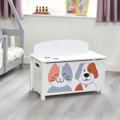 Kids Wooden Cat and Dog Toy Box