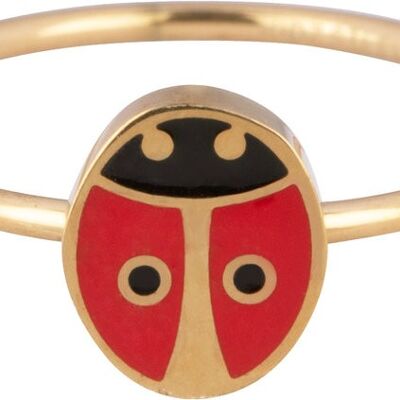 Ladybug Gold Steel Children's Ring
